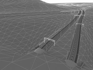 full-lenght tunnel with terrain 3D Model