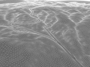 full-lenght tunnel with terrain 3D-Modell