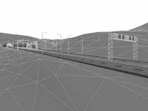 full-lenght tunnel with terrain 3D Model