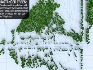residential area and park 3D Model