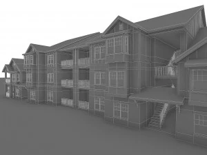 multi-family attached house 3D Model