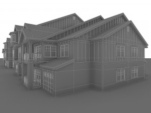 multi-family attached house 3D Model