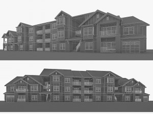 multi-family attached house 3D Model