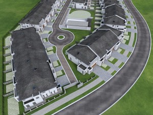 residential area neighborhood houses 3D Model