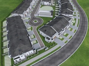 Wohnviertel-Nachbarschaftsh&auml;user 3D Modell