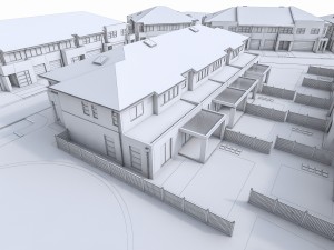 residential area neighborhood houses 3D Модель