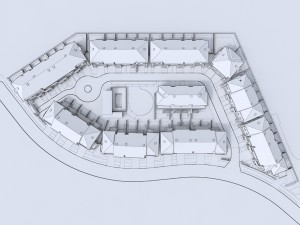 residential area neighborhood houses 3D Модель