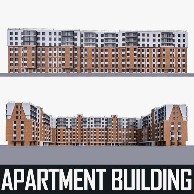 residential buiding Modelo 3D .c4d .max .obj .3ds .fbx .stl .blend 
