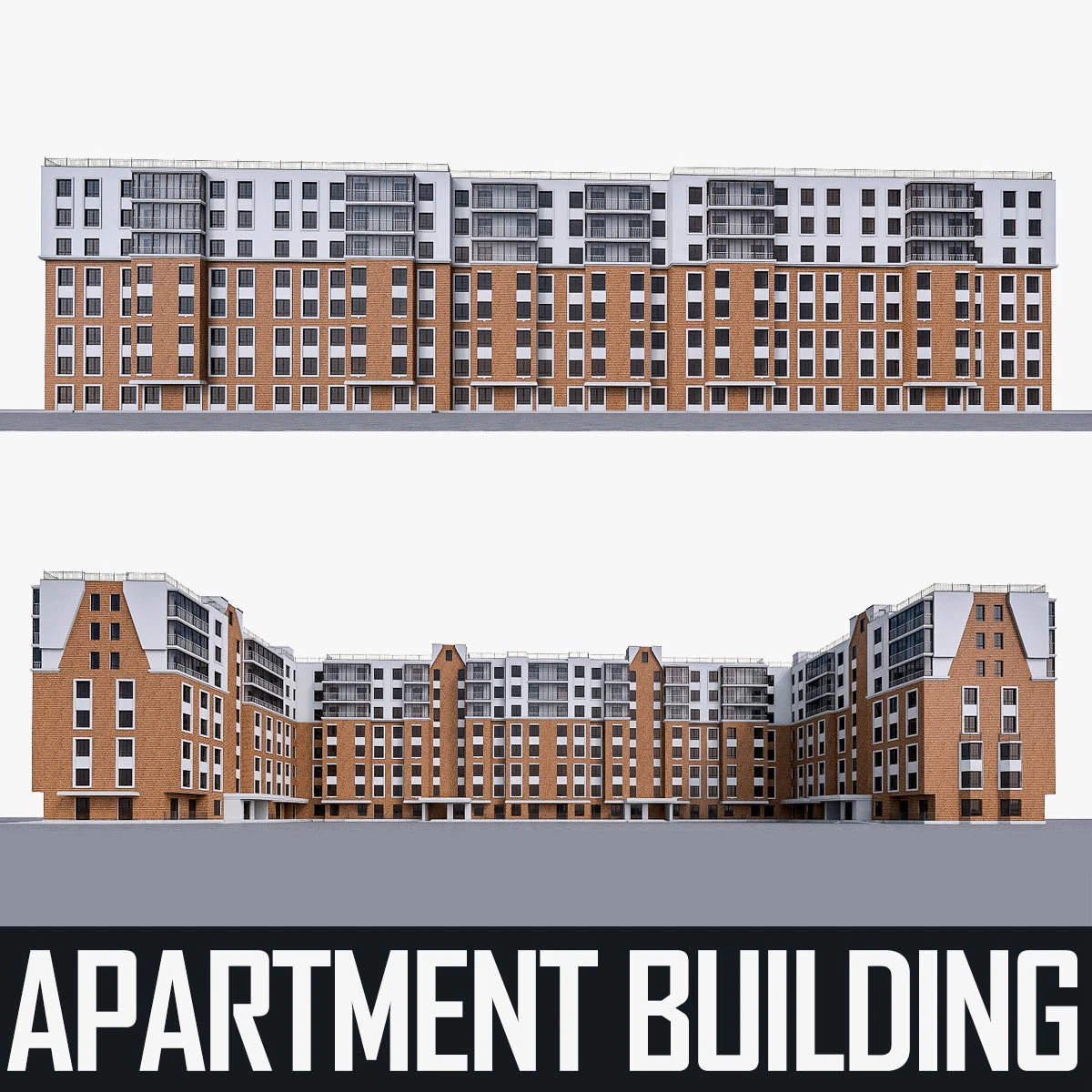 residential buiding 3D Model .c4d .max .obj .3ds .fbx .stl .blend 