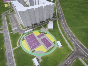 residential urban area district Model 3D