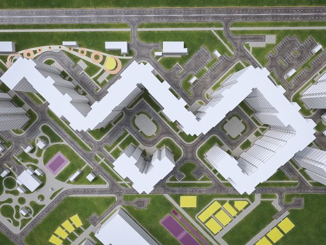 residential urban area district Model 3D .c4d .max .obj .3ds .fbx .stl .blend 