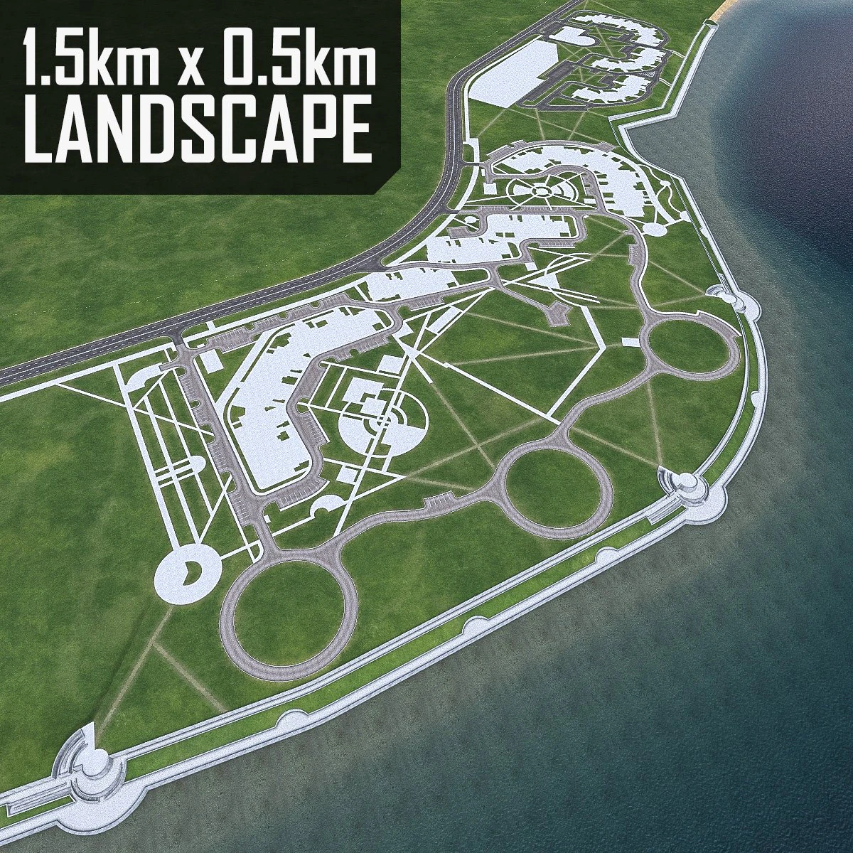 residential urban landscape beach 3D Model .c4d .max .obj .3ds .fbx .stl .blend 