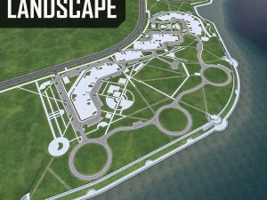 住宅区 城市景观 海滩 3D 模型