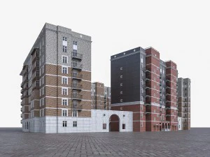 अपार्टमेंट आवासीय भवन 3D मॉडल