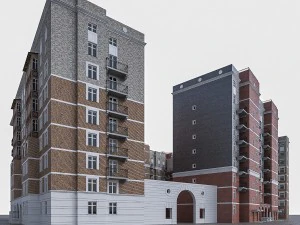 apartment residential building 3D Model