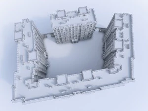 apartment residential building 3D Model