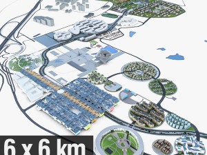 mixed-use development business area 3D Model