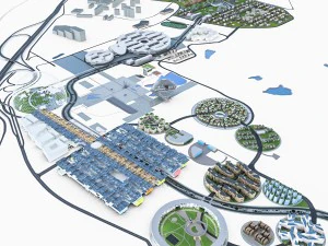 mixed-use development business area 3D Model