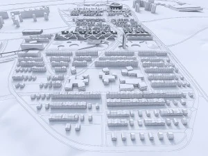 mixed-use development business area 3D Model