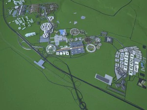 mixed-use development business area 3D Model