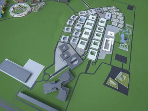 mixed-use development business area 3D Model
