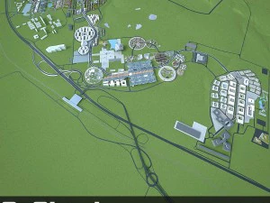 mixed-use development business area 3D Model