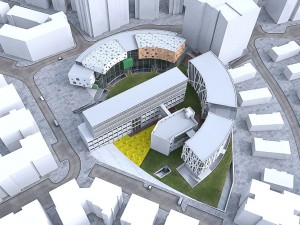 university buildings set 3D Model