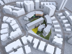 university buildings set 3D मॉडल