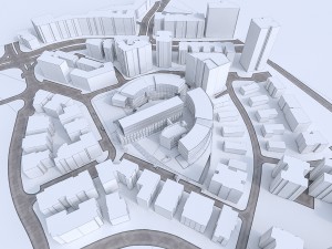 university buildings set 3D मॉडल