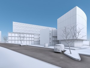 university buildings set 3D मॉडल
