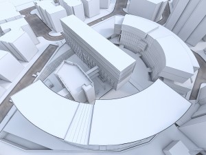 university buildings set 3D मॉडल