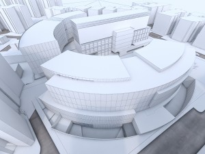 university buildings set 3D मॉडल