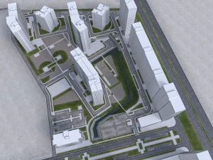 residential urban area 3D Model