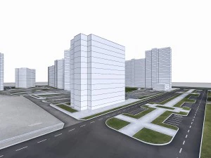 residential urban area 3D Model