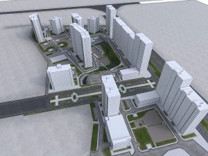 residential urban area 3D Model