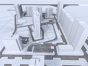 residential urban area 3D 모델