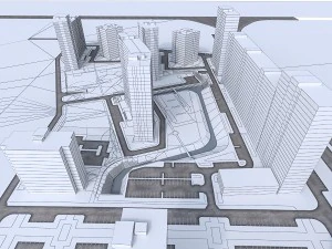 residential urban area 3D Model