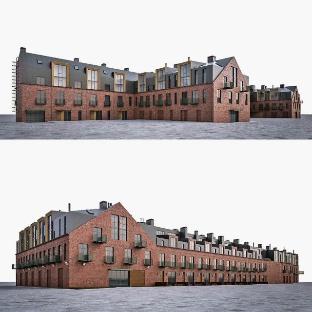 loft building exterior 3D Модель .c4d .max .obj .3ds .fbx .stl .blend 