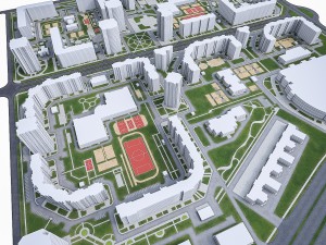 residential urban district 3D Model