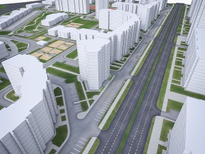 residential urban district 3D Model