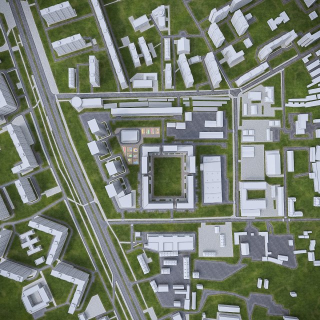 residential urban area 3D 모델 .c4d .max .obj .3ds .fbx .stl .blend