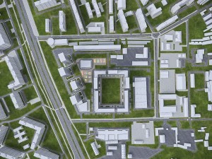 주거 도시 지역 3D 모델