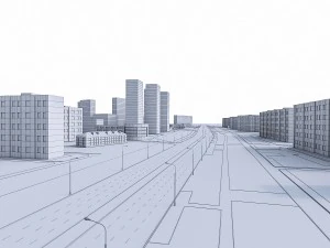 residential urban area 3D Model