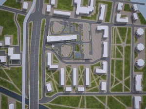 territorio dell'area urbana cittadina Modello 3D