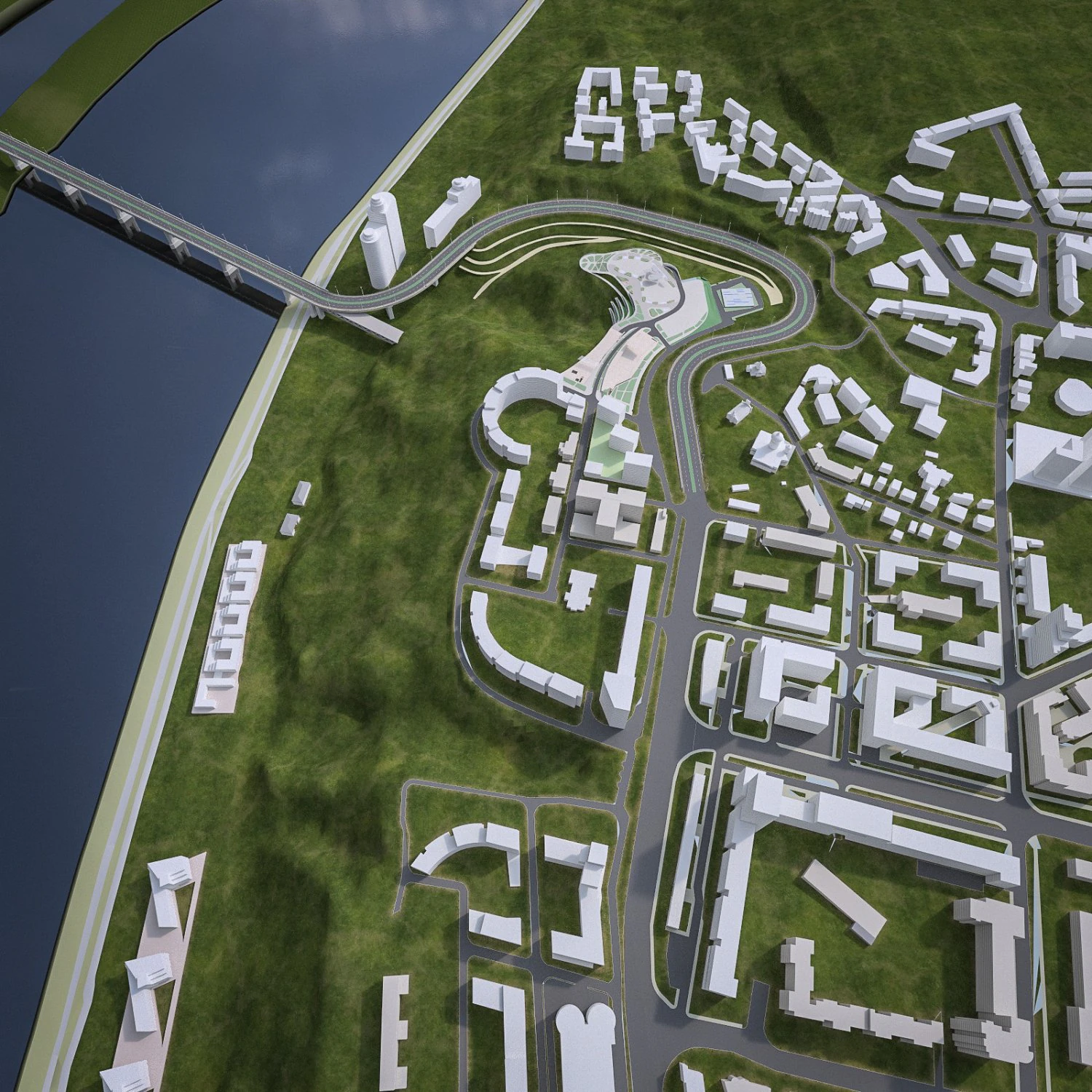 urban landscape terrain 3D Model .c4d .max .obj .3ds .fbx .stl .blend 