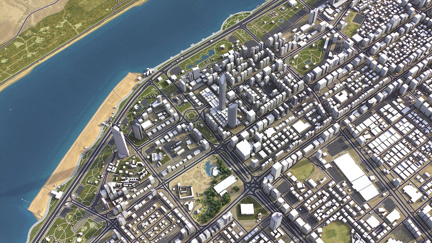 TEMPLATE - 3D City Model 3D Model .c4d .max .obj .3ds .fbx .stl .blend 