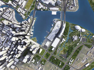 Singapore - Modello 3D della citt&agrave; Modello 3D