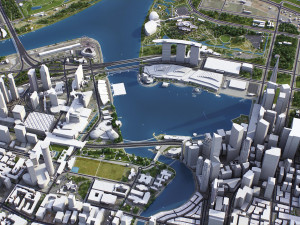Singapore - 3D City Model Model 3D