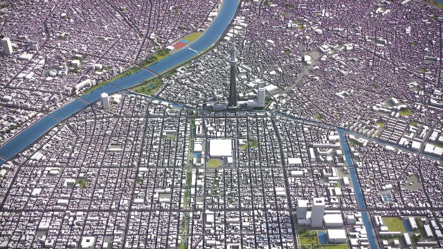 Tokyo - 3D City Model 3D 模型 .c4d .max .obj .3ds .fbx .stl .blend