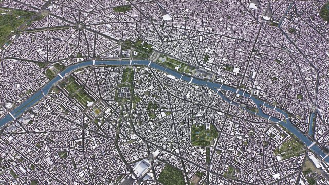 Paris - 3D City Model Modelo 3D .c4d .max .obj .3ds .fbx .stl .blend 